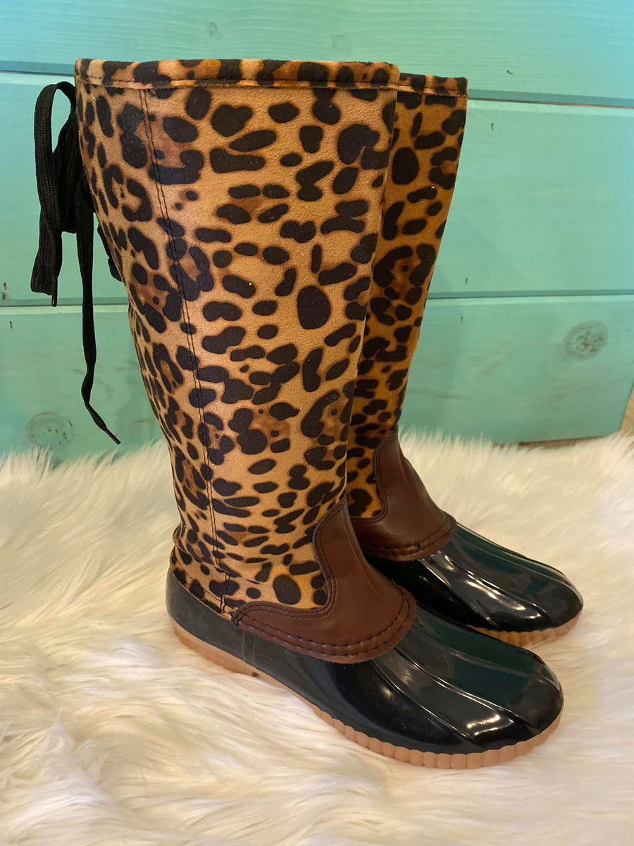 Leopard duck boots best sale