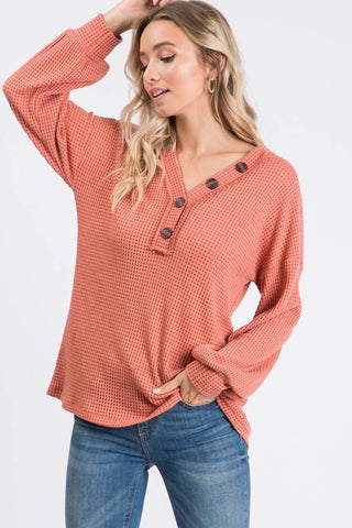 Waffle Button Top